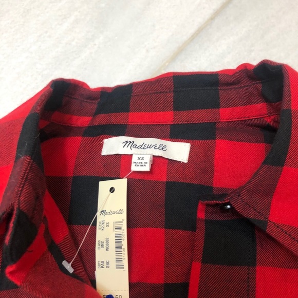 Madewell Flannel Front Tie Buffalo Check … - Picture 6 of 8